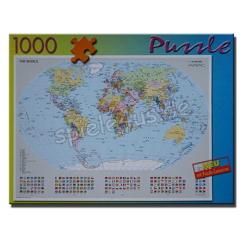 Politische Weltkarte 1000 Teile Puzzle