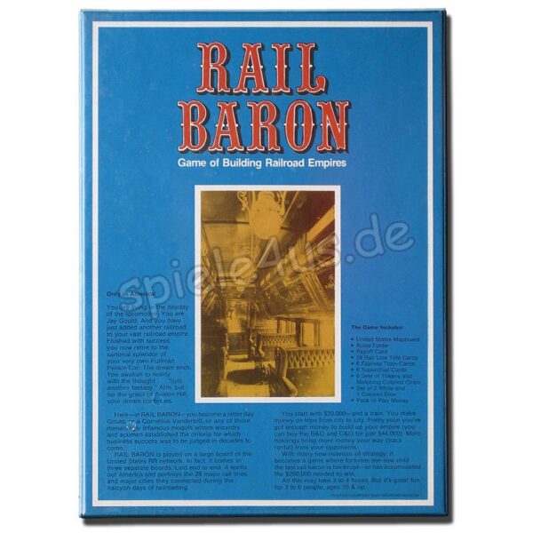 Rail Baron Avalon Hill Leisure Game GA-295