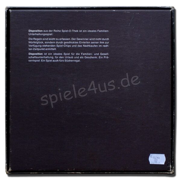 Disposition Spiel-O-Thek-Reihe