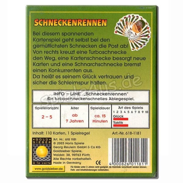 Schneckenrennen Kartenspiel