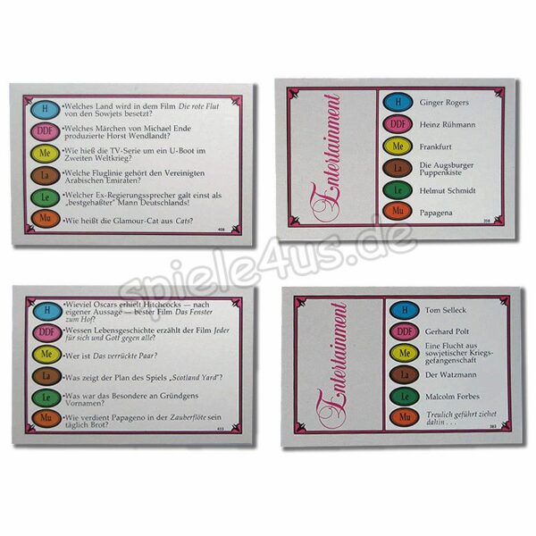 Trivial Pursuit Kartensatz Entertainment Edition