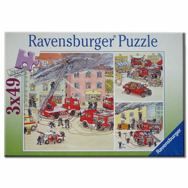3 x 49 Teile Puzzle Unterwegs mit der Feuerwehr