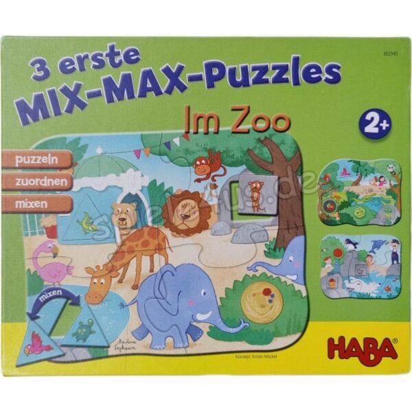 3 erste Mix-Max-Puzzles: Im Zoo HABA