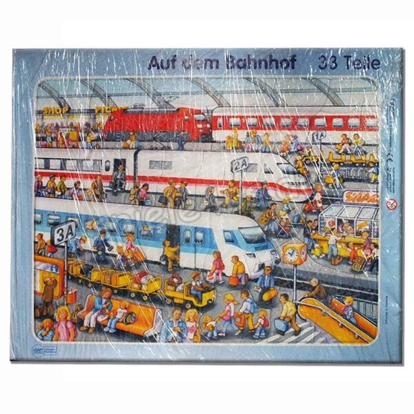 Auf dem Bahnhof Rahmenpuzzle 33 Teile