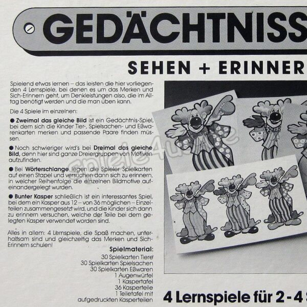 Gedächtnisspiele Sehen + Erinnern