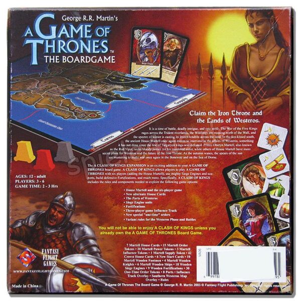 Game Of Thrones Board Game Clash Of Kings Expansion