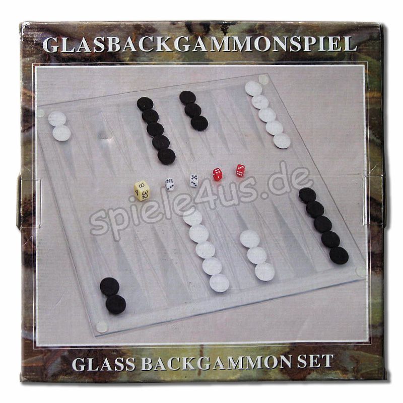 Backgammon aus Glas