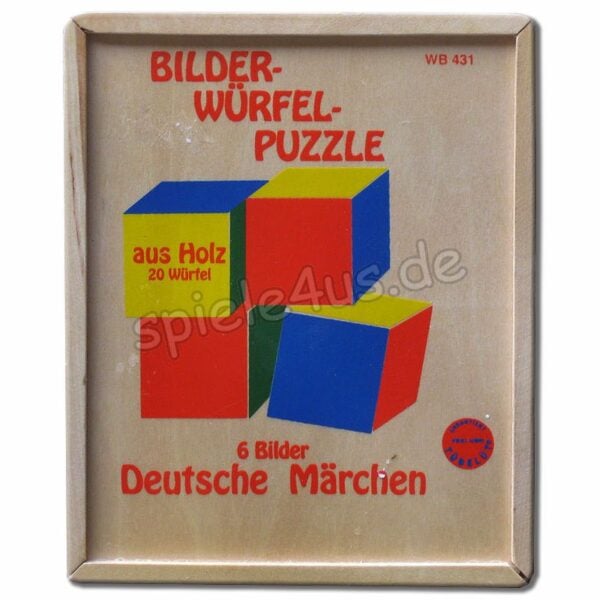 Bilderwürfelpuzzle Holz 6 deutsche Märchen