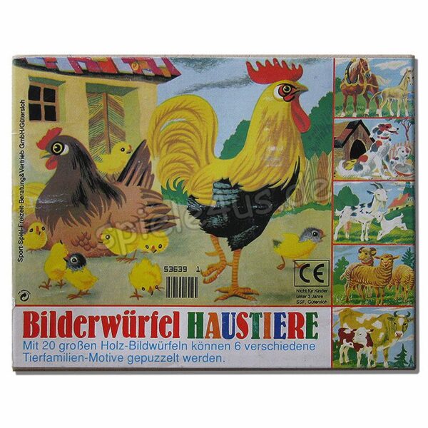 Bilderwürfelpuzzle Holz Haustiere