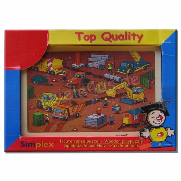 Spielpuzzle aus Holz Baustelle