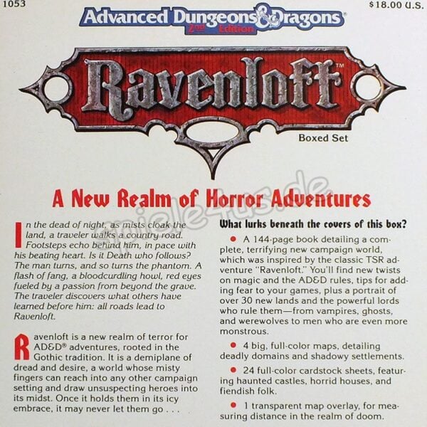Realm of Terror Ravenloft Boxed Set D&D Dungeons Dragons Box ENGLISCH