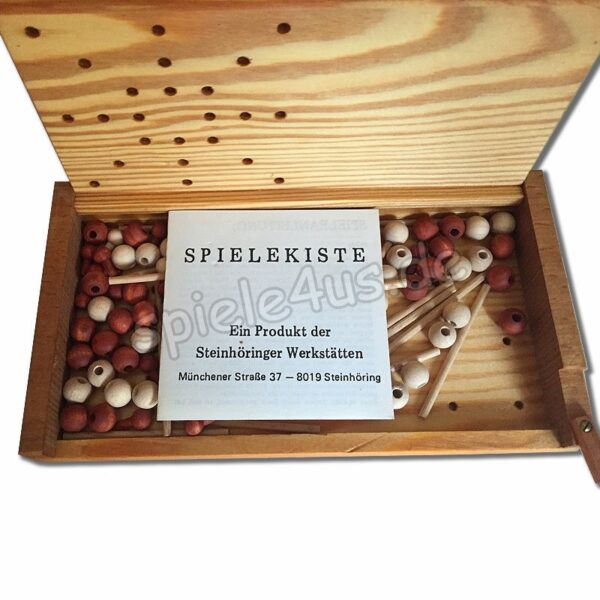 Spielekiste Holz mit Idibi Mühle Solitär