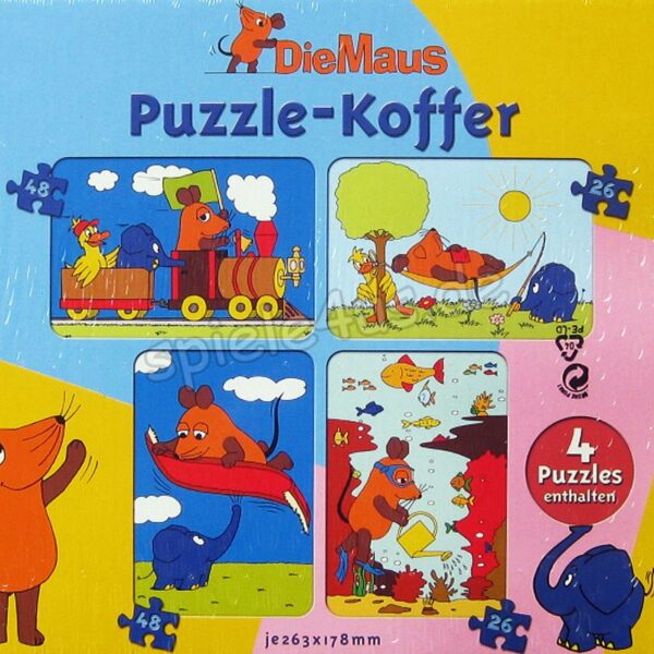 Maus Puzzlekoffer, 2×26 Teile, 2×48 Teile