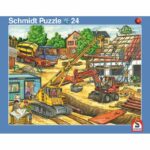 2er-Set Rahmenpuzzle Müllauto und Baustelle 16+24 Teile