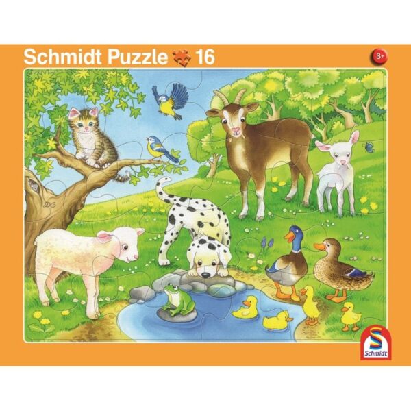 2er-Set Rahmenpuzzle Tierfamilie und Tierkinder 16+24 Teile