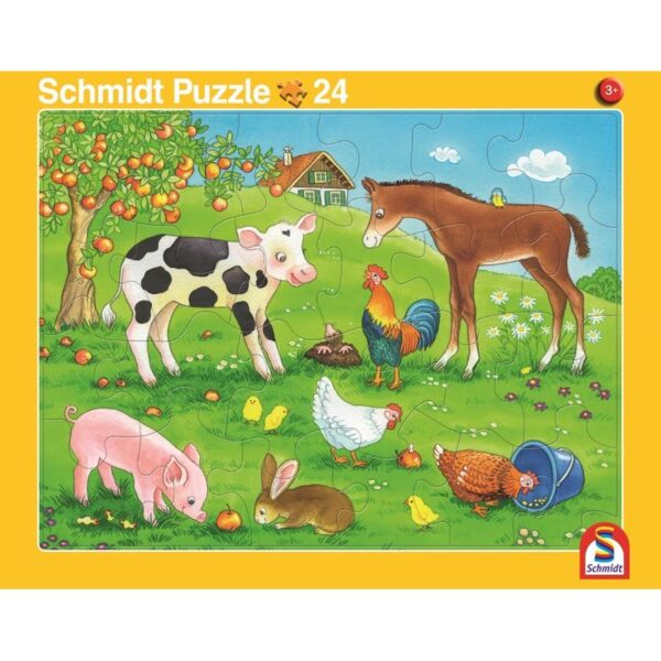 2er-Set Rahmenpuzzle Tierfamilie und Tierkinder 16+24 Teile