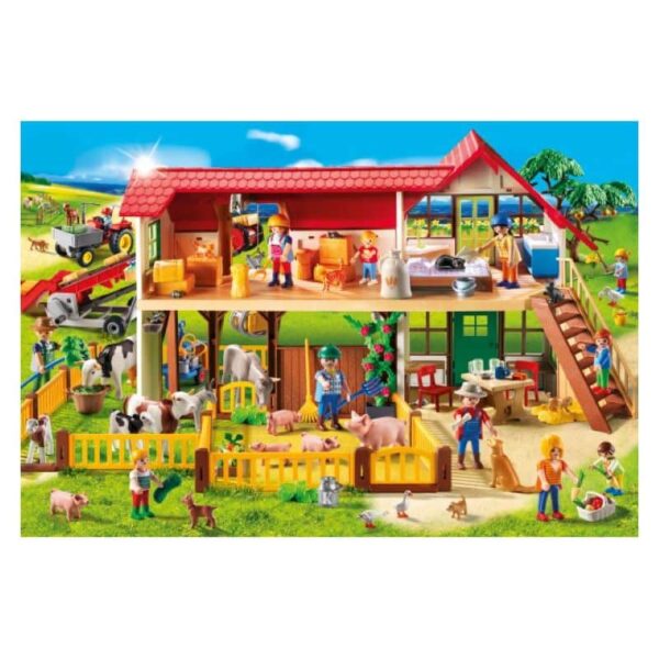 Bauernhof 100 Teile Puzzle mit Playmobil Bauer Schmidt 56163