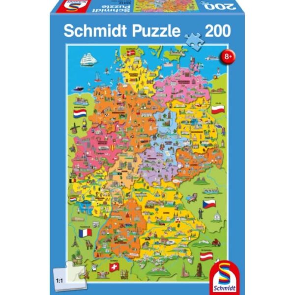 Deutschlandkarte mit Bildern 200 Teile Puzzle 56312