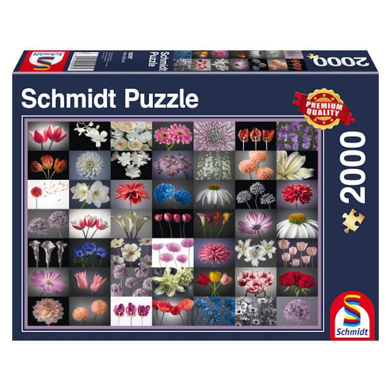 Blumengruß 2000 Teile Puzzle Panorama Schmidt 58297