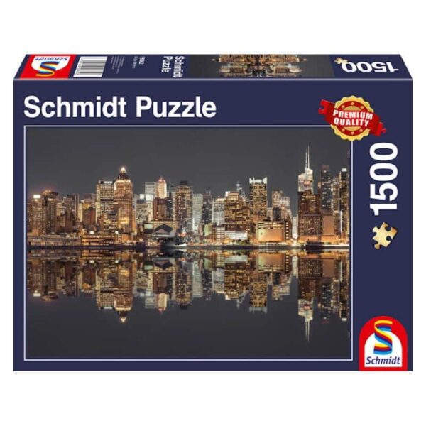 New York Skyline bei Nacht 1500 Teile Puzzle Schmidt 58382