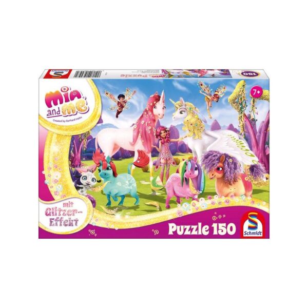 Glitzerpuzzle Ankunft der Pony-Einhörner 150 Teile Puzzle 56247