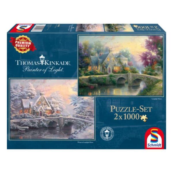 Winter in Lamplight Manour 2 x 1000 Teile Puzzle Schmidt 59468