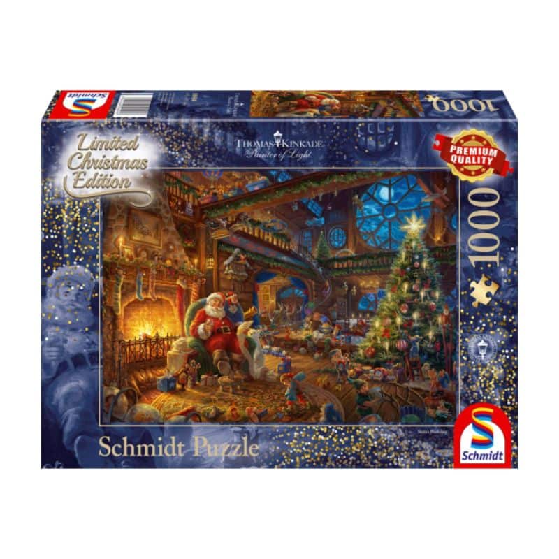 Der Weihnachtsmann und seine Wichtel Kinkade 1000 Teile Puzzle Schmidt 59494 123
