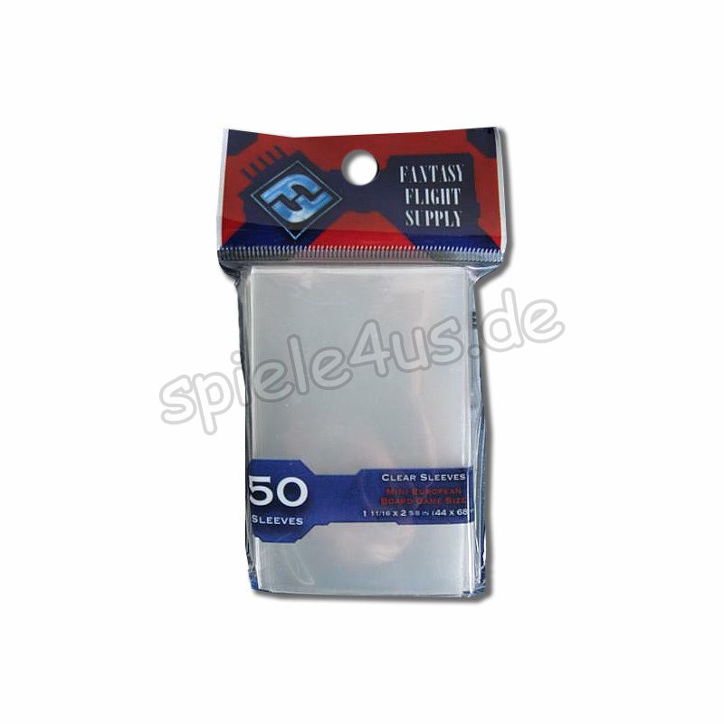 50 Kartenhüllen Clear Sleeves EU Mini 44×68 mm (rot)