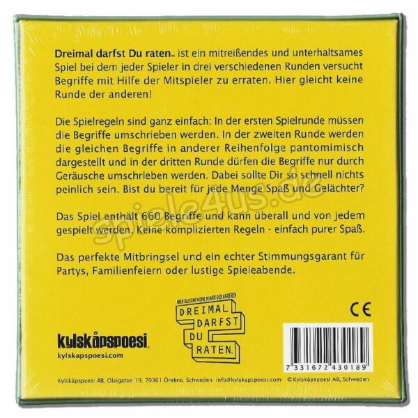 Dreimal darfst du raten